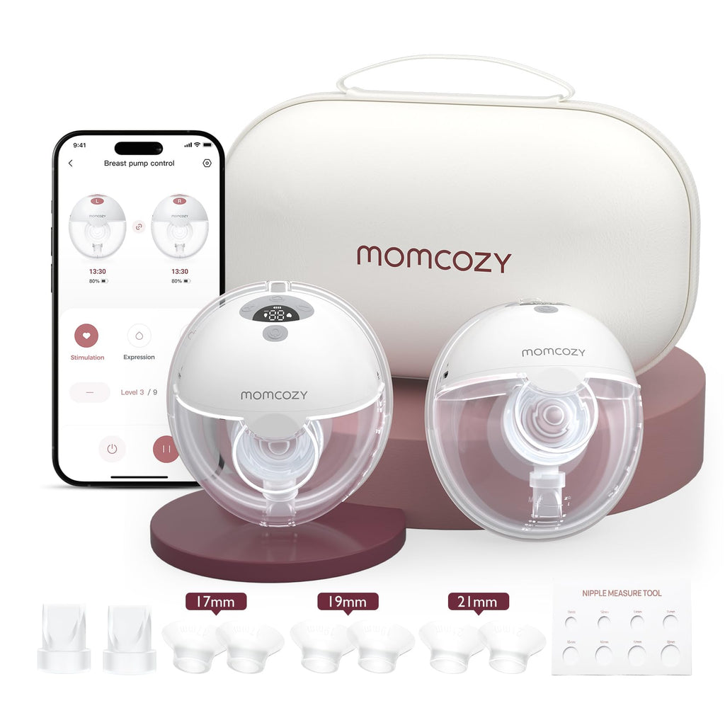 Momcozy M5 Smart APP Controlled Wearable Breast Pump, 2-Pack Quill Gray