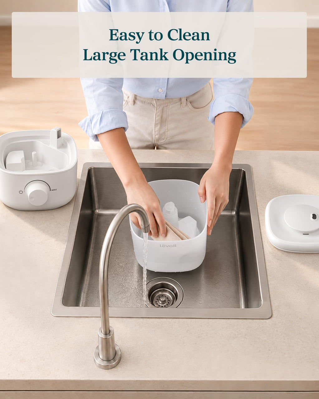 Levoit Top Fill Humidifiers for Bedroom, 2.5L Tank for Large Room, 25dB