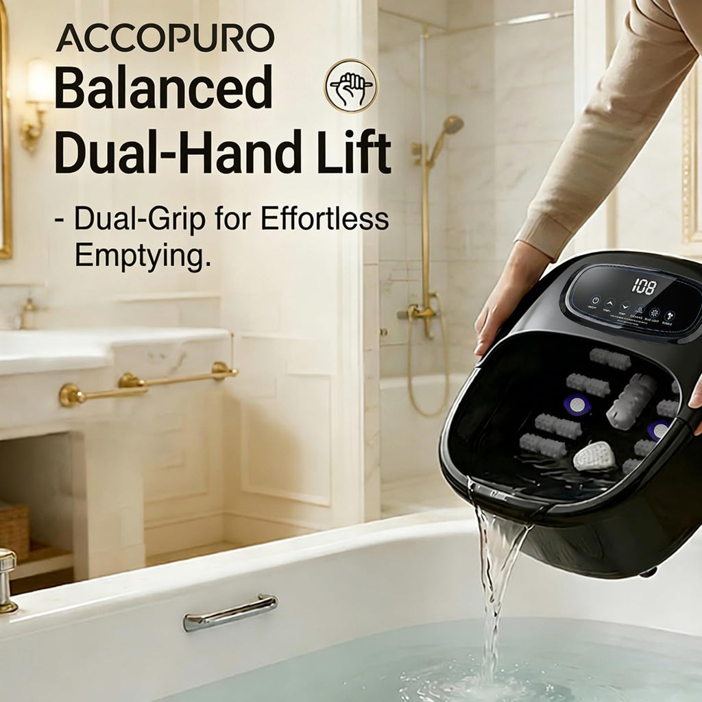 ACCOPURO Foot Soaking Tub with Ozone & UV, Foot Spa Bath Massager with Heat