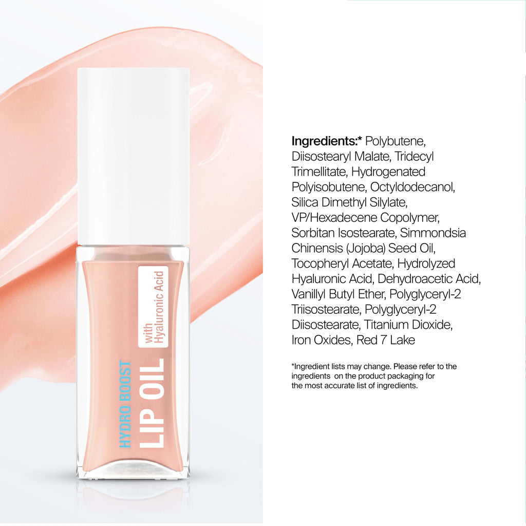 Neutrogena Hydro Boost Lip Oil, Hyaluronic Acid Hydrates and Nourishes, Mirror-Like Shine for Fuller-Looking Lips, Tinted Gloss Adds Pop of Color, Formulated Without Parabens, Light Pink, .2 fl oz