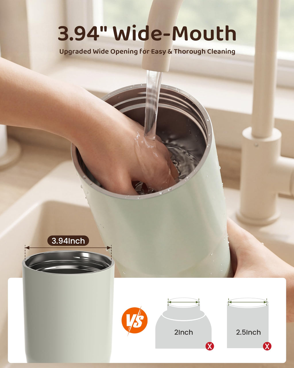 Portable Bottle Warmer for Travel – 3.94” Wide Mouth for Easy Cleanup, Dual Modes for Breast Milk & Water, Precise Temp & Long Battery Life, Ideal Baby Essentials for New Moms & Outdoor Use