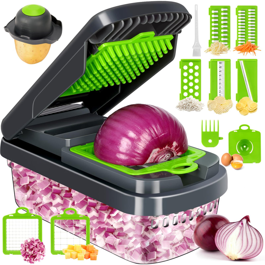 Yusshn Vegetable Chopper, 12-in-1 Food Veggie Chopper Cutter with Container