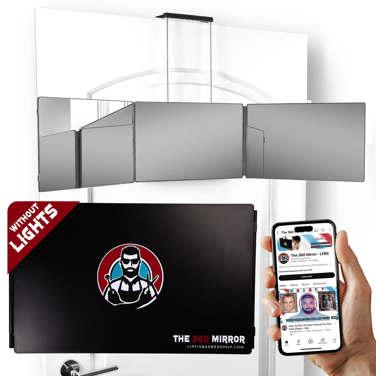 The 360 Mirror - 3 Way Mirror for Self Hair Cutting - Adjustable Trifold Barber Miror to Cut Your Own Hair - Tri Fold Self Haircut System for Men and Women Braiding - Three Sided Miror for Haircuts