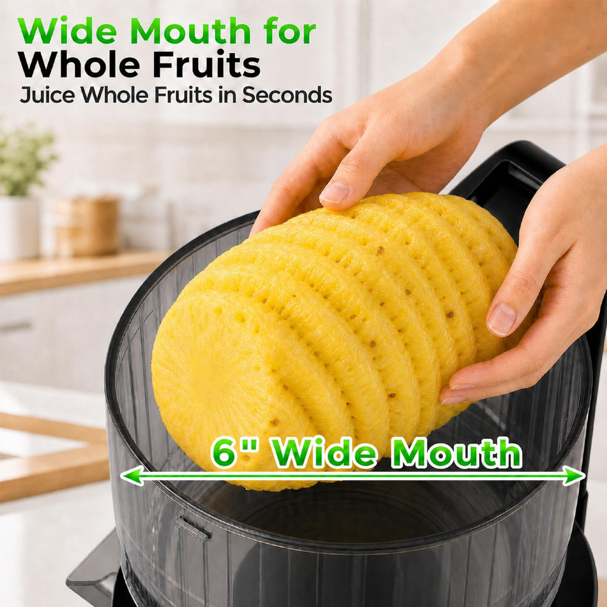 Godspeeds Juicer Machines, 6" Large Feed Chute Cold Press Juicer