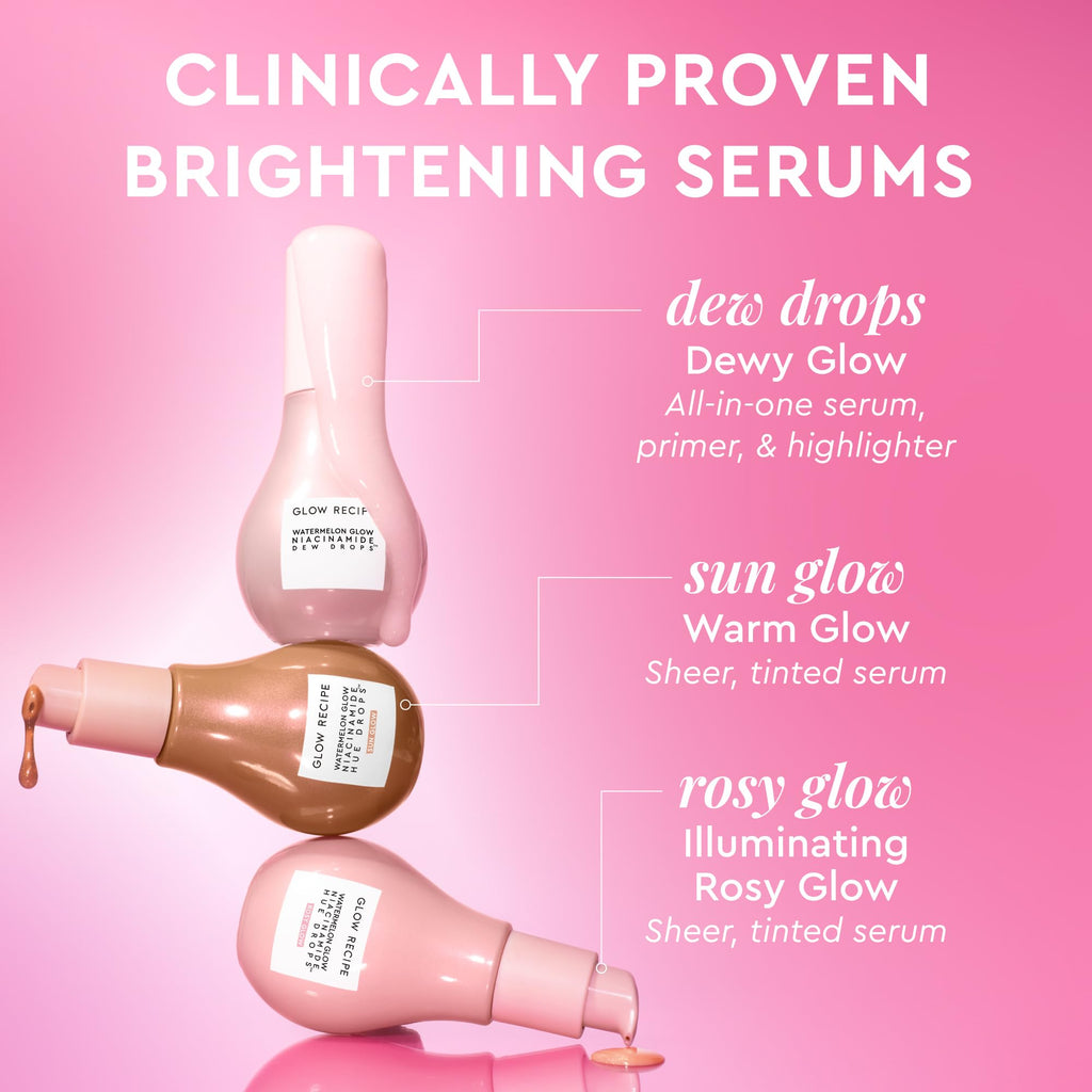 Glow Recipe Watermelon Niacinamide Dew Drops - Brightening, Plumping Hydrating Face Serum, Makeup Primer + Liquid Highlighter with Hyaluronic Acid - Dewy & Glowing Korean Skin Care (80ml)