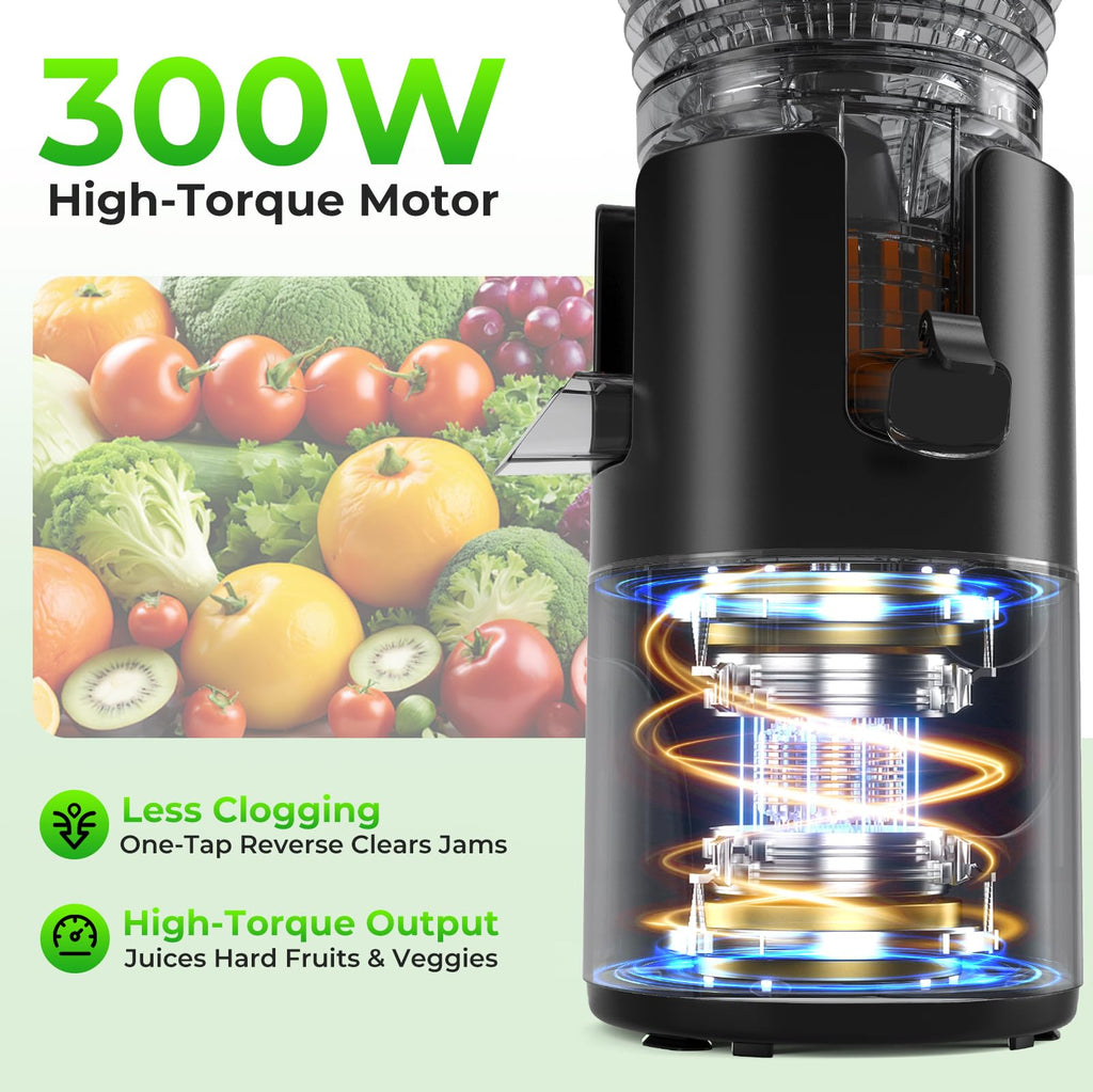 Godspeeds Juicer Machines, 6" Large Feed Chute Cold Press Juicer
