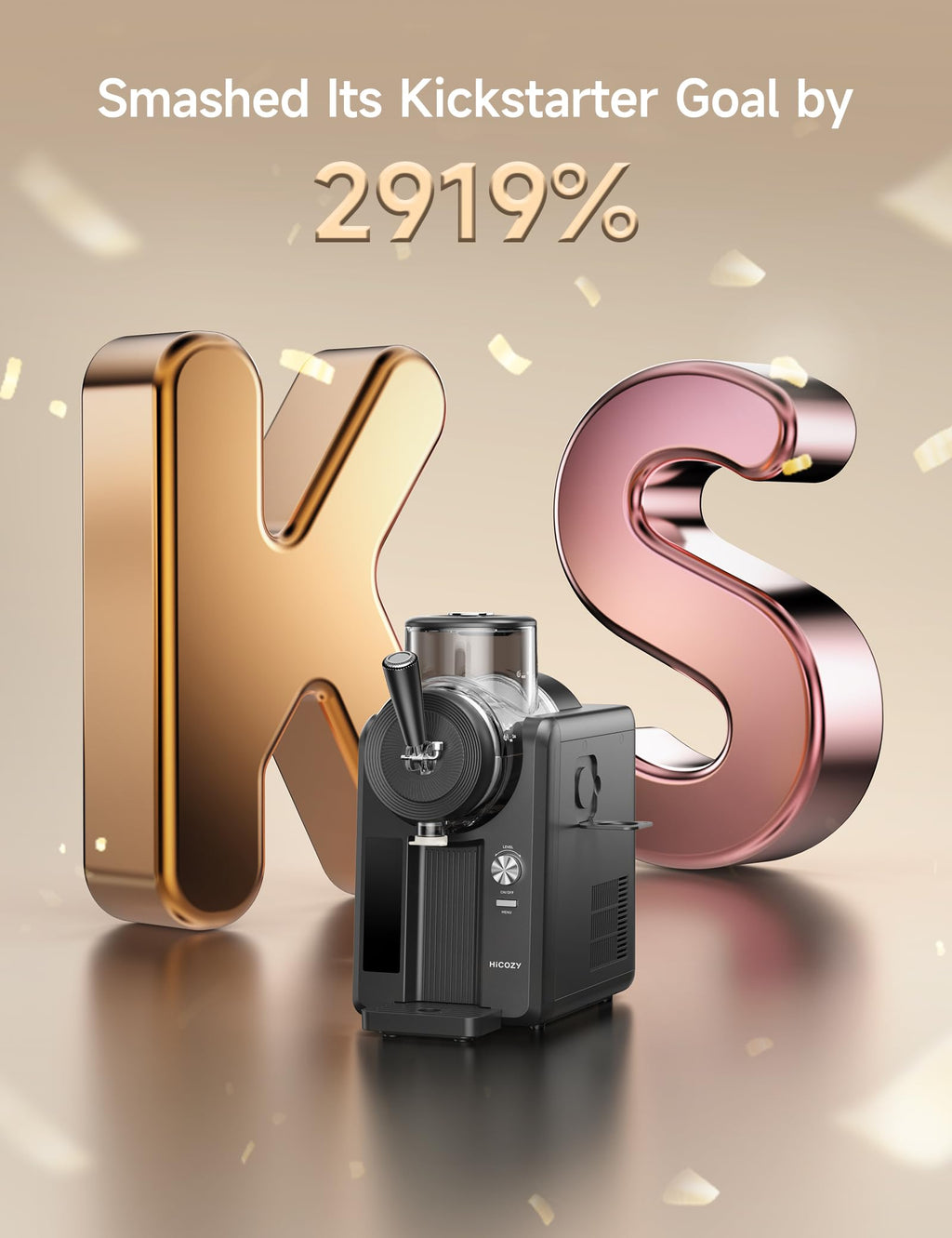 HiCOZY F3 Slushie Machine & Soft Serve Ice Cream Machine, Ice Cream Maker, No Ice Needed, Self-Cleaning, 5 Presets for Soft Serve, Frozen Drink, Milk Shake, Margaritas, Frappés and More