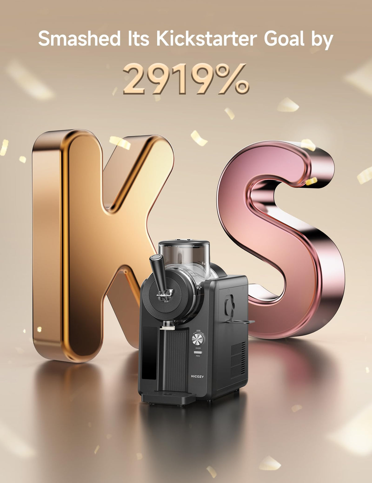 HiCOZY F3 Slushie Machine & Soft Serve Ice Cream Machine, Ice Cream Maker, No Ice Needed, Self-Cleaning, 5 Presets for Soft Serve, Frozen Drink, Milk Shake, Margaritas, Frappés and More