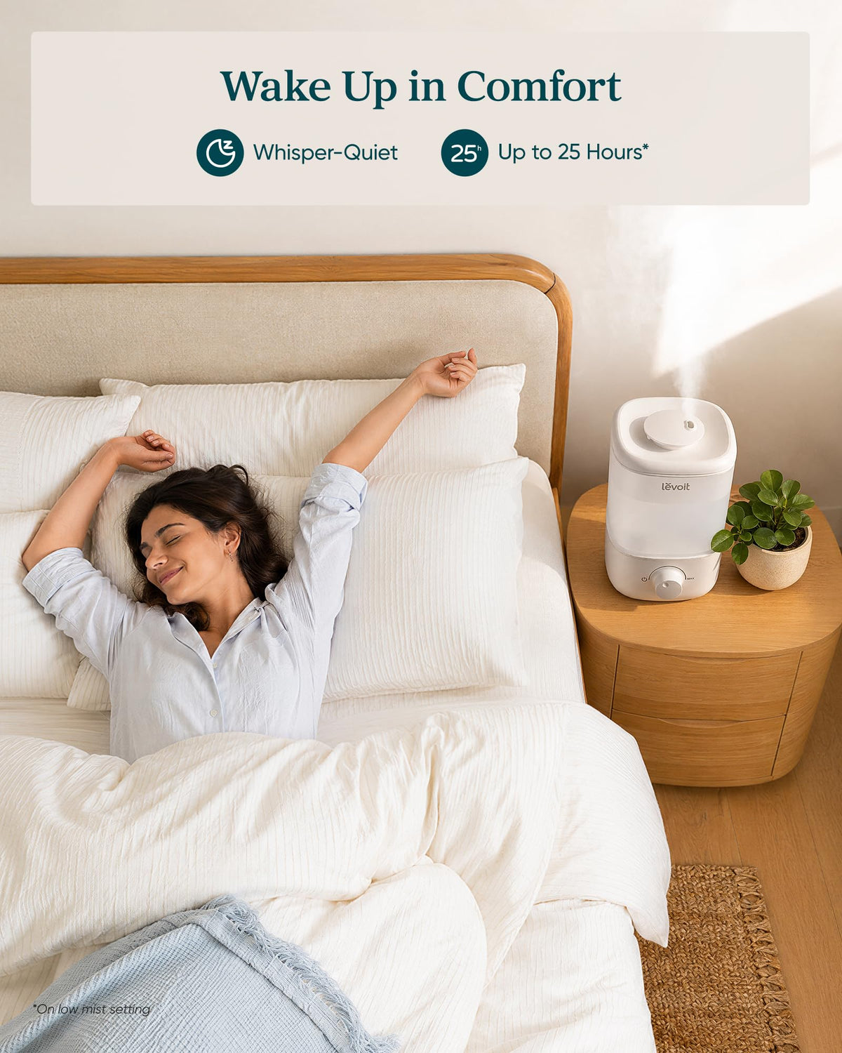 Levoit Top Fill Humidifiers for Bedroom, 2.5L Tank for Large Room, 25dB