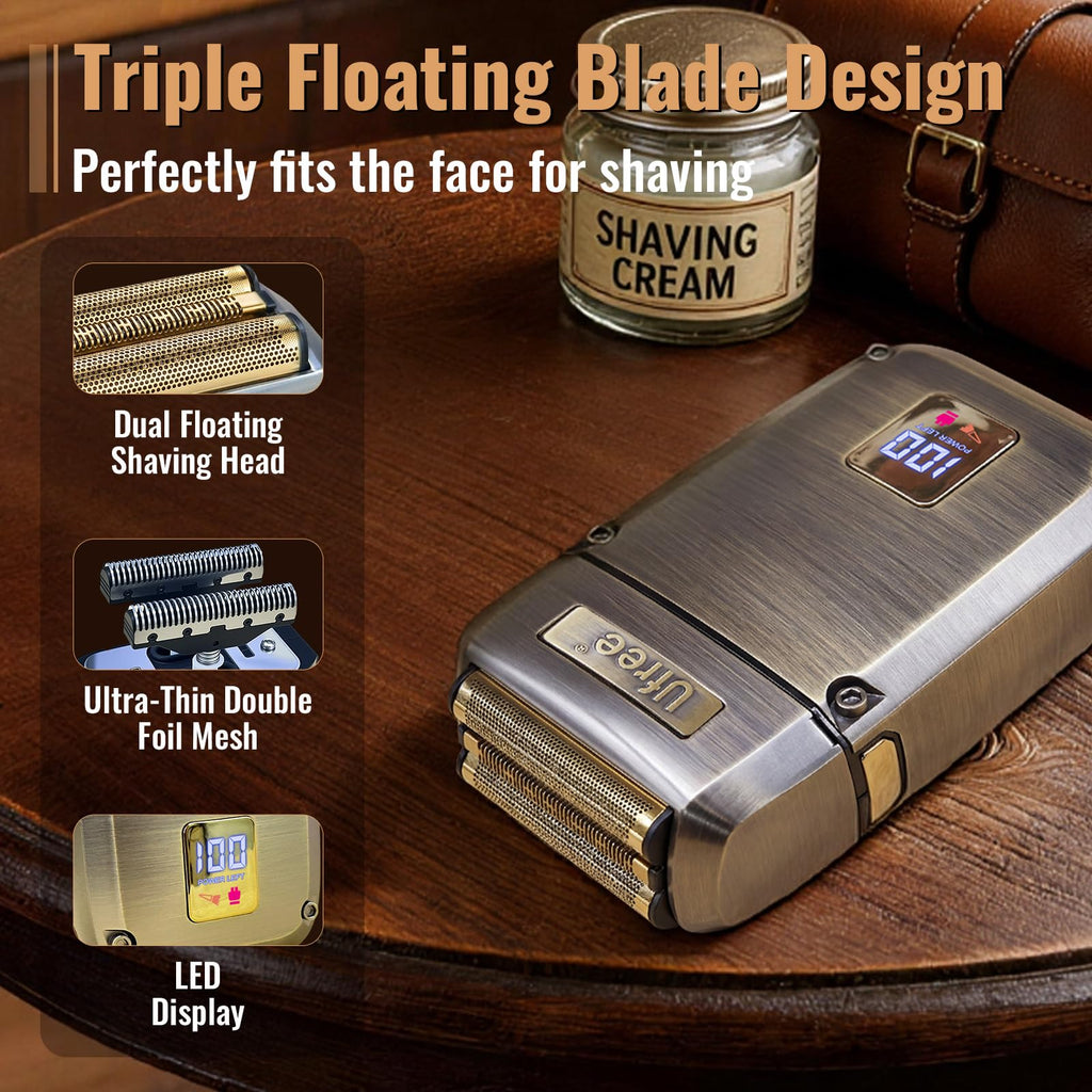 Ufree Hair Clippers for Men, Beard Trimmer, Foil Shaver 3-in-1 Grooming Kit