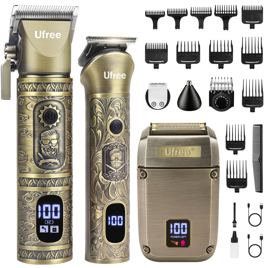Ufree Hair Clippers for Men, Beard Trimmer, Foil Shaver 3-in-1 Grooming Kit