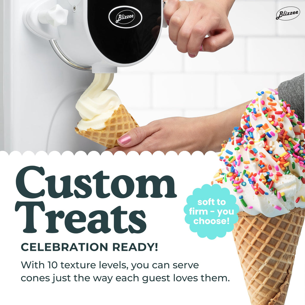 BLIZZEE Soft Serve Ice Cream Machine 1.25Qt | No Pre-Freezing Countertop Ice Cream Maker for Home | Built-In Compressor | Adjustable Hardness, LED Display | Frozen Yogurt, Gelato, Dairy Free