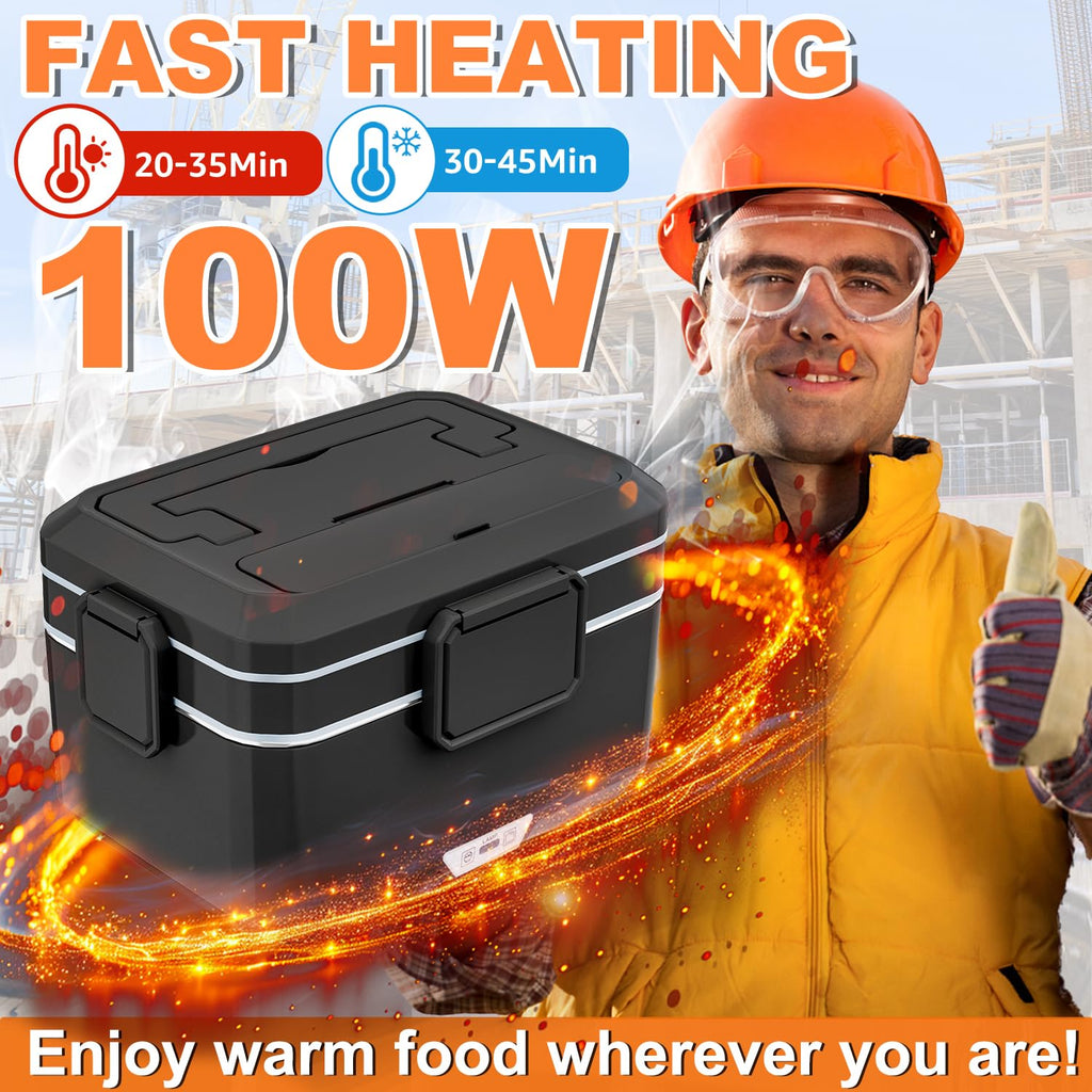 Nifogo Electric Lunch Box for Adults Men 100W 1.8L, 12V/24V/110V