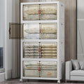 UAMFURI 700QT Stackable Storage Bins with Lids, Storage Cabinet with Wheels