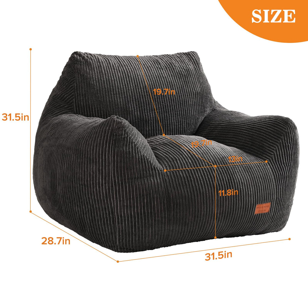 Vellorise Big Bean Bag Chair for Adults, Ultra Soft BeanBag for Living Room