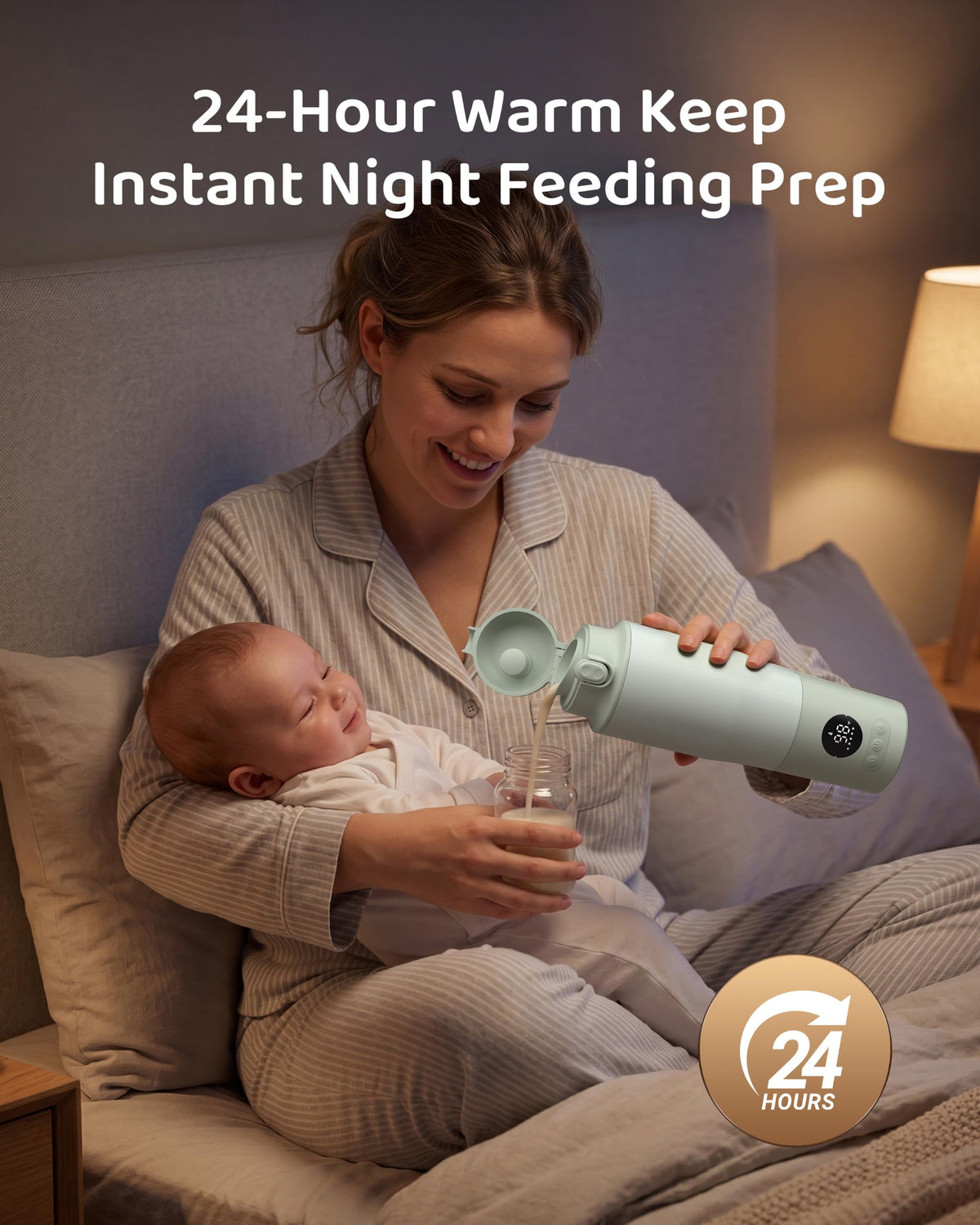 Portable Bottle Warmer for Travel – 3.94” Wide Mouth for Easy Cleanup, Dual Modes for Breast Milk & Water, Precise Temp & Long Battery Life, Ideal Baby Essentials for New Moms & Outdoor Use