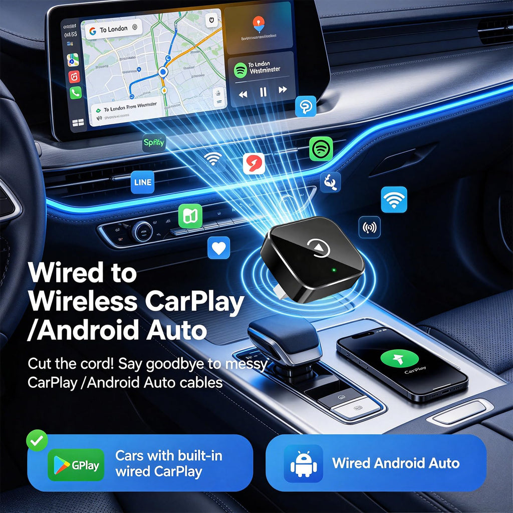 YFDUNV Wireless CarPlay Adapter,Supports iPhone & Android Phones