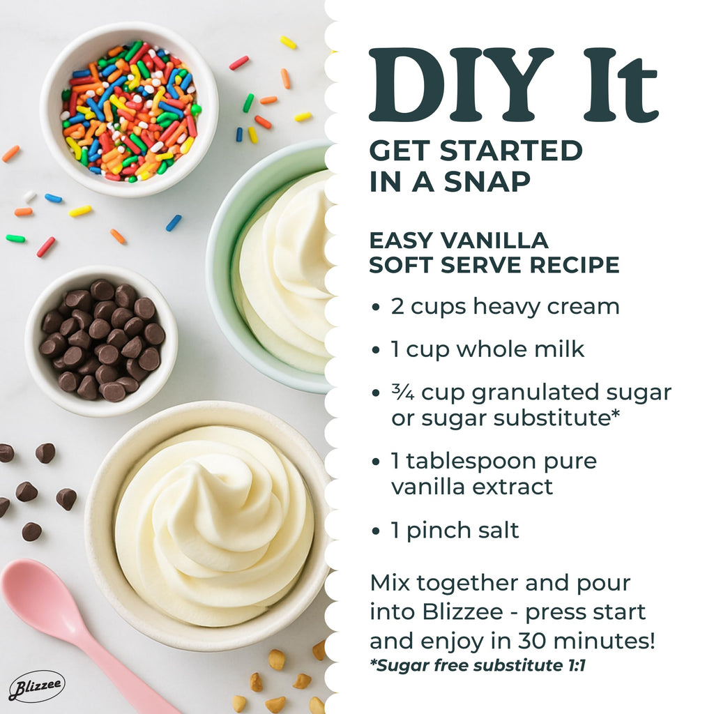 BLIZZEE Soft Serve Ice Cream Machine 1.25Qt | No Pre-Freezing Countertop Ice Cream Maker for Home | Built-In Compressor | Adjustable Hardness, LED Display | Frozen Yogurt, Gelato, Dairy Free