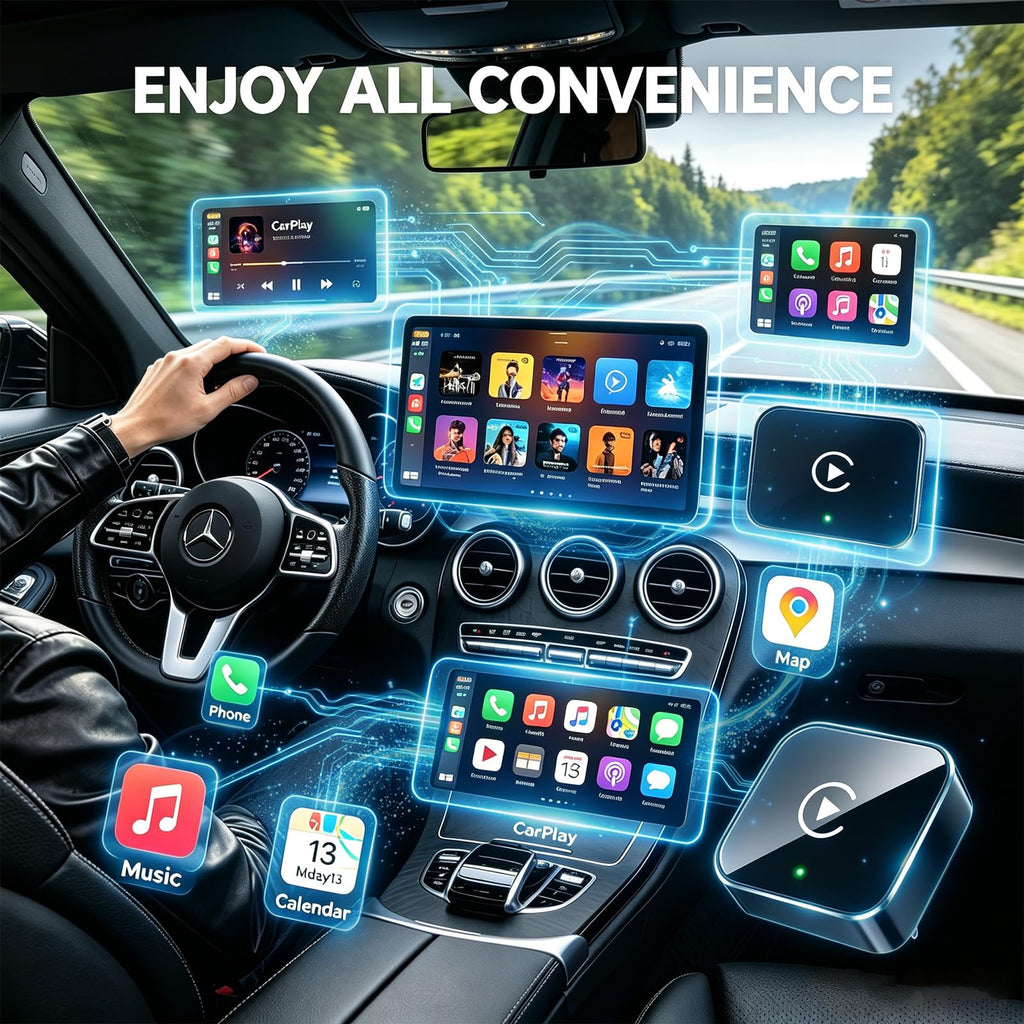 YFDUNV Wireless CarPlay Adapter,Supports iPhone & Android Phones